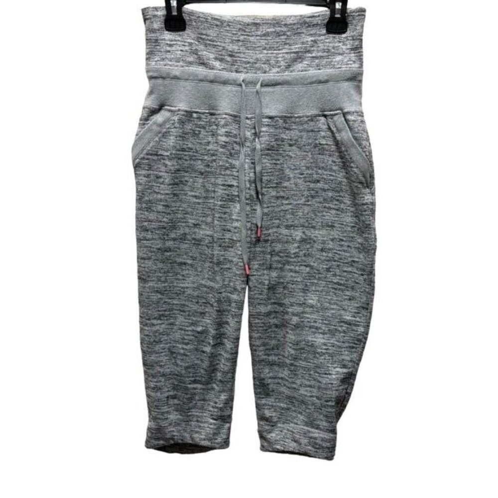 Athleta Womens High-Rise Heathered Gray Cropped Lounge Pants Size Medium